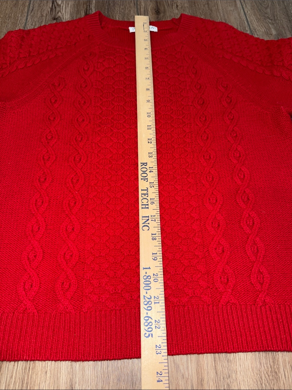 Vintage Women’s Pendleton Red Cable Knit Crewneck Sweater - Picture 4 of 7